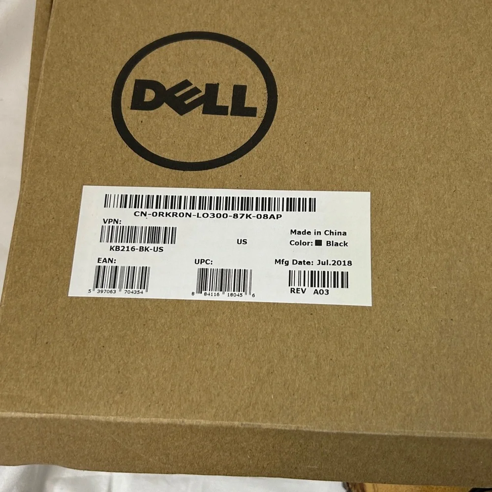 Dell Black Wired Keyboard USB‎ New in Box